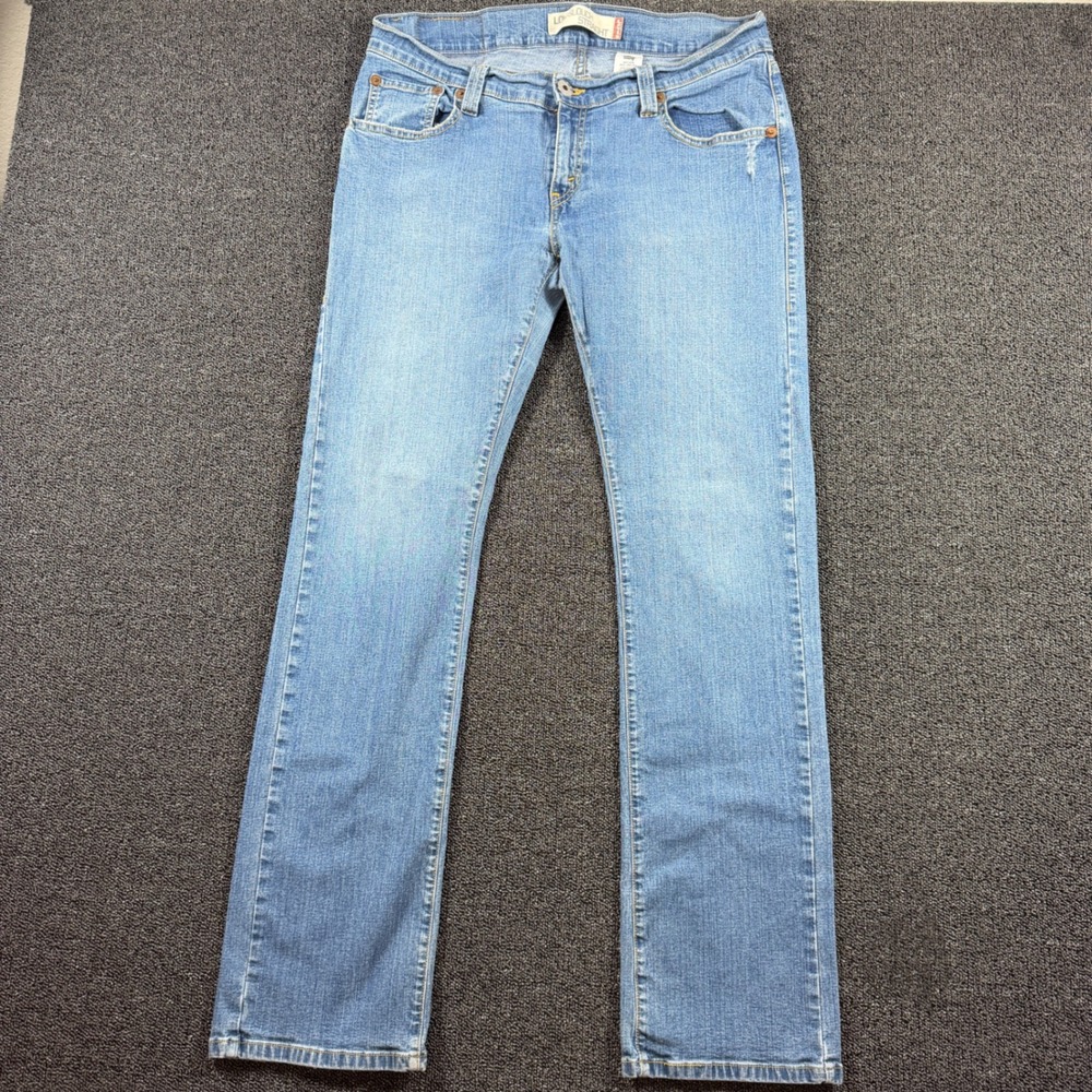 Vintage Levis Low Slouch Straight Leg Jeans Womens 15L Blue Denim Y2K Low Rise